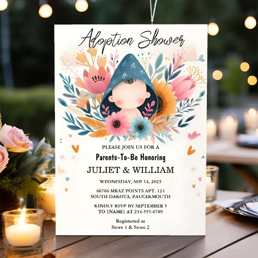 Invitation Par Enfant Vieux Fils Boho Amusant Jour d'Adoption