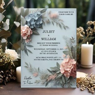 Invitation Par Eucalyptus Dentelle Tulle Pastel Dusty Mariage