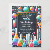 Invitation Par Fun Lab Kids Geek Nerd Mad Science 9e annivers (Devant)