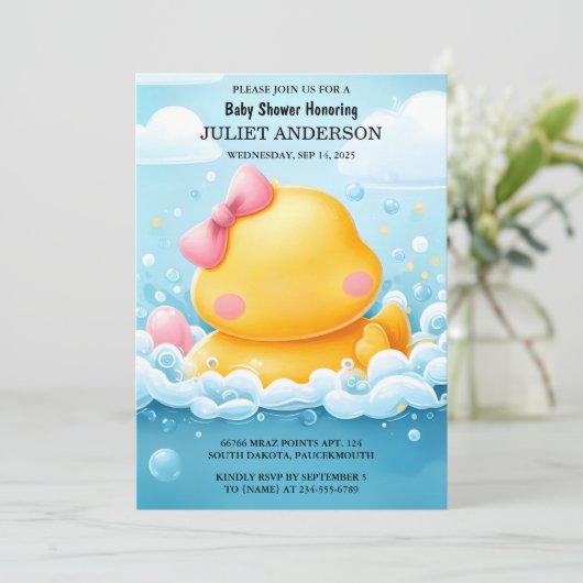Invitation Par Jouet Pool Foam Bash Twin Rubber Duck Baby sho (Debout devant)