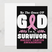 Invitation Par La Grâce Dieu Je Suis Un Survivant Cancer Du S (Devant / Derrière)