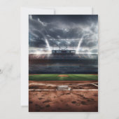 Invitation Par Men Ball Wood Jeu Équipe Baseball 1er Annivers (Dos)