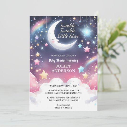 Invitation Par Parties scintillant Twinkle Twinkle Little Sta (Debout devant)
