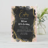 Invitation Par Retro Fun Adult Humor Happy Chic 80e anniversa (Debout devant)