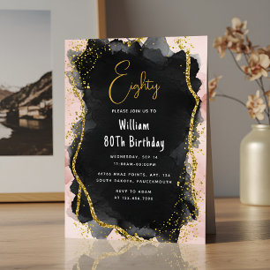 Invitation Par Retro Fun Adult Humor Happy Chic 80e anniversa