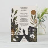 Invitation Par Retro les années 70 80s Fast Bold Boho Courtho (Debout devant)