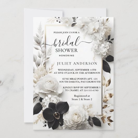 Invitation Par simple Fête des mariées classique classique fo (Devant)