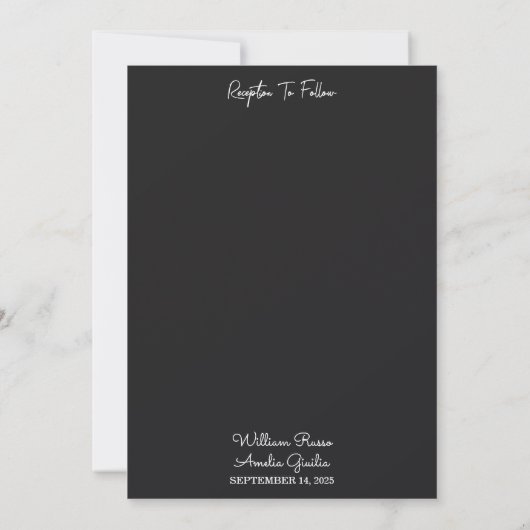 Invitation Par simple travail naturel empilé Mariage en marbr (Dos)
