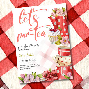Invitation Par-tea, anniversaire de la fleur de thé