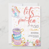 Invitation Par-Tea, anniversaire de thé (Devant)