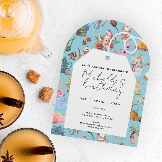 Invitation Par Tea N'Importe Quel Âge Anniversaire Arc Floral