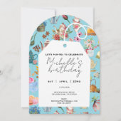 Invitation Par Tea N'Importe Quel Âge Anniversaire Arc Floral (Devant)