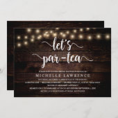 Invitation Par-tea, Rustic Fête des mariées Tea Party (Devant / Derrière)