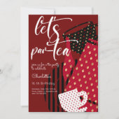 Invitation Par-tea, thé, anniversaire élégant et simple (Devant)
