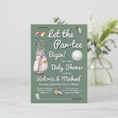 Invitation Par-tee Golf Baby shower (Debout devant)