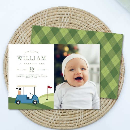 Invitation Par Tee Golf Jacquard Photo Motif