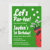 Invitation Par-tee Golf Theme Grass Boy 1er anniversaire (Devant)