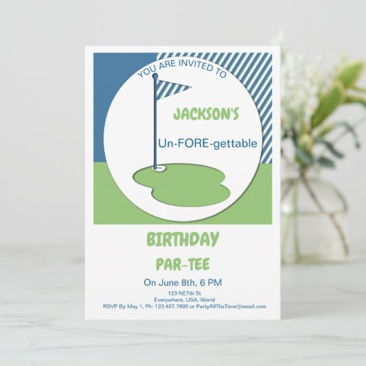 Invitation Par-Tee Non-FORE (Debout devant)