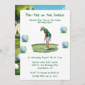 Invitation Par-Tee on the Green Golf Boy Anniversaire Bash (Devant / Derrière)