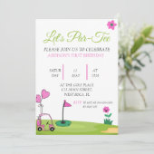 Invitation Par-tee Pink Girl Golf 1er anniversaire (Debout devant)