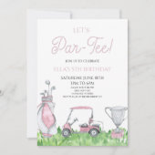 Invitation Par-Tee ! Pink Golf Anniversaire (Devant)