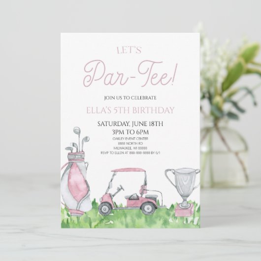 Invitation Par-Tee ! Pink Golf Anniversaire (Debout devant)