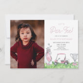 Invitation Par-Tee ! Pink Golf Picture Anniversaire (Devant)