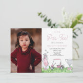 Invitation Par-Tee ! Pink Golf Picture Anniversaire (Debout devant)