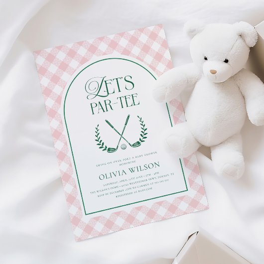 Invitation Par-Tee Preppy Golf Girl Baby shower