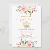 Invitation par thé Baby shower fille (Devant)