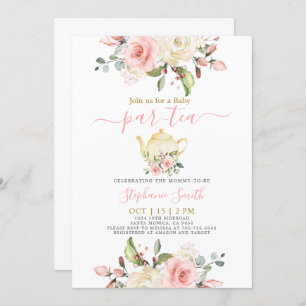 Invitation par thé Baby shower fille