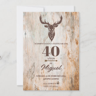 INVITATION PARA CUMPLEANOS DE HOMBRE TEMA CAZAR