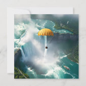 Invitation Parachute Au-Dessus Des Chutes Du Niagara Dans Un  (Dos)