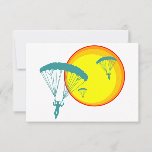 Invitation parachutistes rétro (Devant)