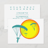 Invitation parachutistes rétro (Devant / Derrière)