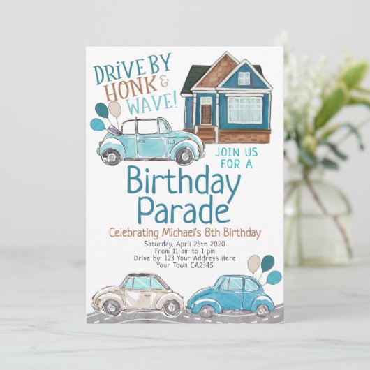 Invitation Parade d'anniversaire (Debout devant)