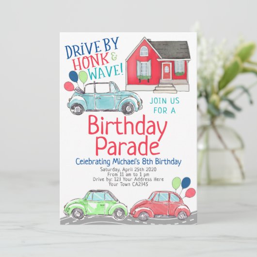 Invitation Parade d'anniversaire (Debout devant)