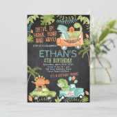 Invitation Parade d'anniversaire de Dinosaur (Debout devant)