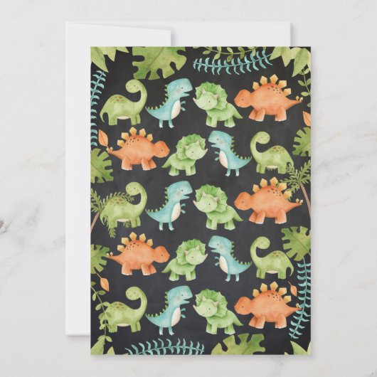 Invitation Parade d'anniversaire de Dinosaur (Dos)