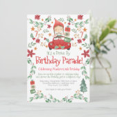 Invitation Parade d'anniversaire de Noël de Fille Elfe (Debout devant)