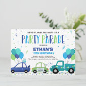 Invitation Parade D'Anniversaire Parade Bleue (Debout devant)