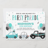 Invitation Parade D'Anniversaire Parade Turquoise (Devant)