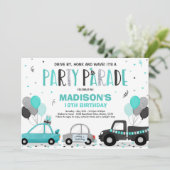 Invitation Parade D'Anniversaire Parade Turquoise (Debout devant)