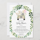 Invitation Parade De Baby shower De Bois Chic Et Verdoyant (Devant)