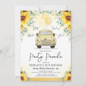 Invitation Parade de fête d'anniversaire de Sunflower Drive (Devant)