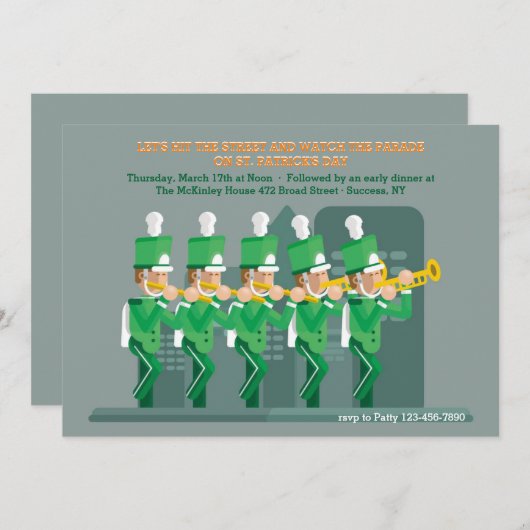Invitation Parade de la Saint Patrick (Devant / Derrière)