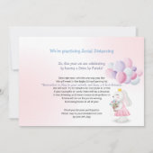 Invitation Parade de lapins roses Conduire par Anniversaire (Dos)