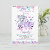 Invitation Parade des Baby showers éléphants (Debout devant)