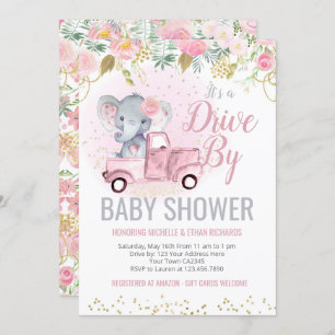 Invitation Parade des Baby showers éléphants