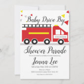 Invitation Parade du Baby shower de camion-feu (Devant)
